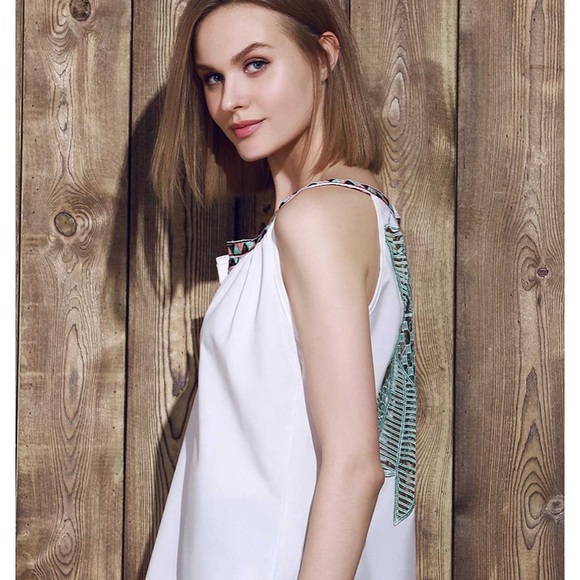 White Native Indian Style Top - Picture 4 of 4